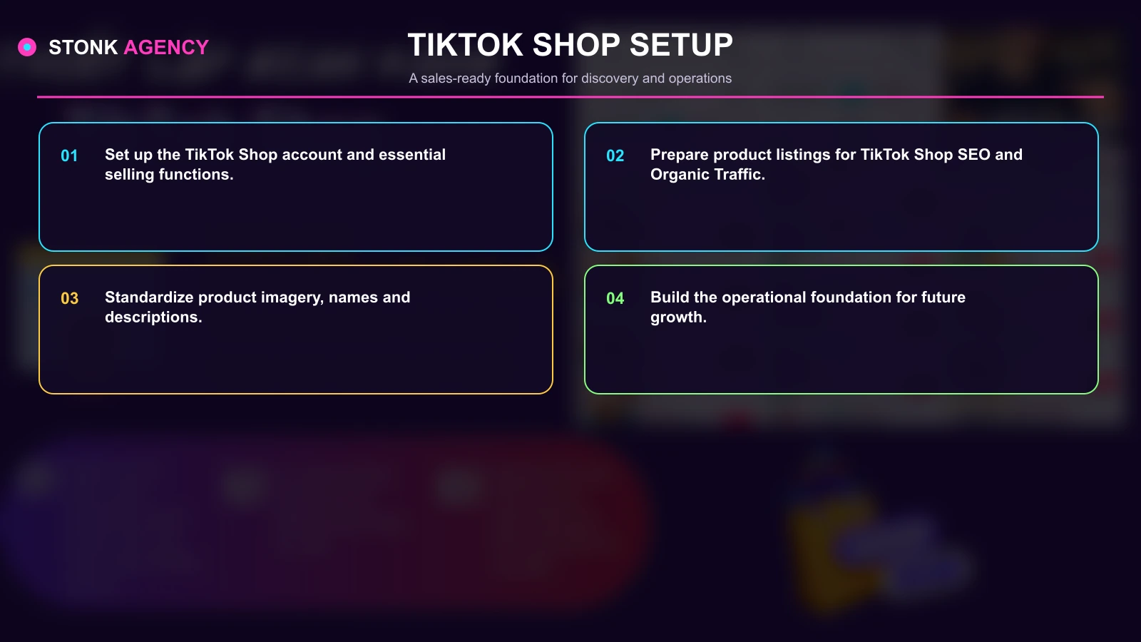 TikTok Shop setup — STONK AGENCY