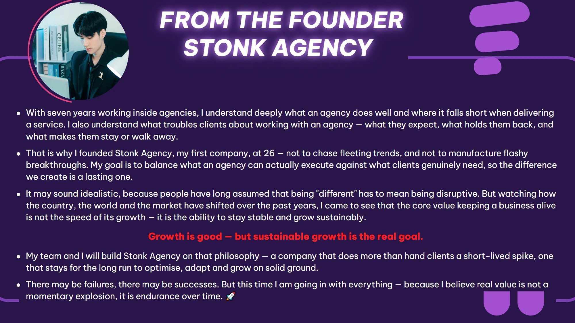 A note from our founder